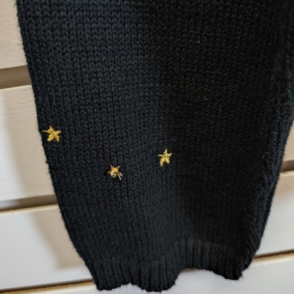 Susan Bristol Embroidered Angel Black Cardigan Sweater SZ Med Christmas 2005 - Picture 5 of 8